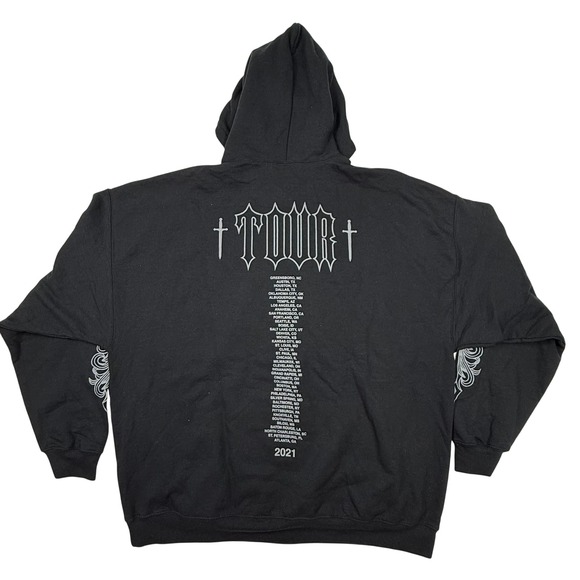 The Thread Shop Other - The Thread Shop 2021 Tour Hoodie Black Greek Letter Sleeve Graphic Mens 2X